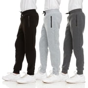 Pure Champ Boys 3 Pack Fleece Jogger Sweatpants with Zipper Pockets Drawstring Sizes 4-27