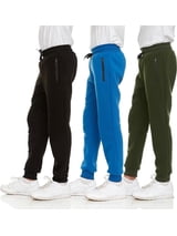 PC 3Pk Boys Sweatpants, Fleece Athletic Workout, Kids Clothes, Boys Joggers with Zipper Pocket and Drawstring, Sizes 2T-20