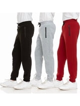 PC 3Pk Boys Sweatpants, Fleece Athletic Workout, Kids Clothes, Boys Joggers with Zipper Pocket and Drawstring, Sizes 2T-20