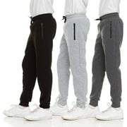 PURE CHAMP 3Pk Boys Sweatpants Fleece Athletic Workout Kids Clothes Boys Joggers with Zipper Pocket and Drawstring Size 4-20