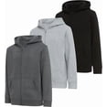 thumbnail image 1 of PURE CHAMP Boys 3 pack zip up hoodie Fleece long sleeve essentials hoodie for boys Athletic Kids Clothes Size 4-20 (Set1 Size 4/5), 1 of 4
