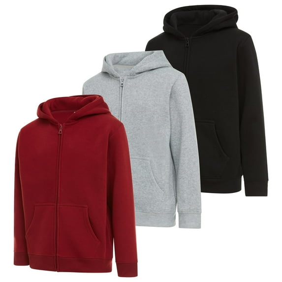 PURE CHAMP Boys 3 pack zip up hoodie Fleece long sleeve essentials hoodie for boys Athletic Kids Clothes Size 4-20 (Set5 Size 18)