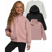PC Girls Sweatshirt, 3 Pack Hoodies for Teen Girls, Crewneck Sweatshirt Quarter Zip, Fleece Hoodies, Sizes 2T 16 Clothing