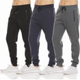 thumbnail image 1 of PC Men's Fleece Jogger Sweatpants 3 Pack with Zipper Pockets, Adjustable Drawstring, Athletic Joggers, Sizes S-3XL, 1 of 5