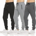 thumbnail image 1 of PC Men's Fleece Jogger Sweatpants 3 Pack with Zipper Pockets, Adjustable Drawstring, Athletic Joggers, Sizes S-3XL, 1 of 5