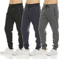 thumbnail image 1 of PURE CHAMP Mens 3 Pack Fleece Active Athletic Workout Jogger Sweatpants for Men with Zipper Pocket and Drawstring Size S-3XL, 1 of 11