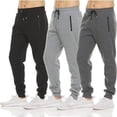 thumbnail image 1 of PURE CHAMP Mens 3 Pack Fleece Active Athletic Workout Jogger Sweatpants for Men with Zipper Pocket and Drawstring Size S-3XL, 1 of 8