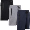 thumbnail image 1 of PURE CHAMP Mens 3 Pk French Terry Cotton Casual Gym Shorts for Men Athletic Workout Training Sweat Shorts with Zipper Pocket, 1 of 6