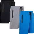 thumbnail image 1 of PURE CHAMP Mens 3 Pk French Terry Cotton Casual Gym Shorts for Men Athletic Workout Training Sweat Shorts with Zipper Pocket, 1 of 7
