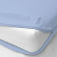 thumbnail image 1 of PURE DREAMS-100% Cotton, 400 TC, 1 PC Zipper Fitted Sheet Only, 15" Deep Pocket, Mattress Cover & Protectors-Light Blue Solid, Twin-XXL Size, 1 of 5