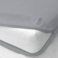thumbnail image 1 of PURE DREAMS-100% Cotton, 400 TC, 1 PC Zipper Fitted Sheet Only, 18" Deep Pocket, Mattress Cover & Protectors-Light Gray Solid, Olympic Queen Size, 1 of 5