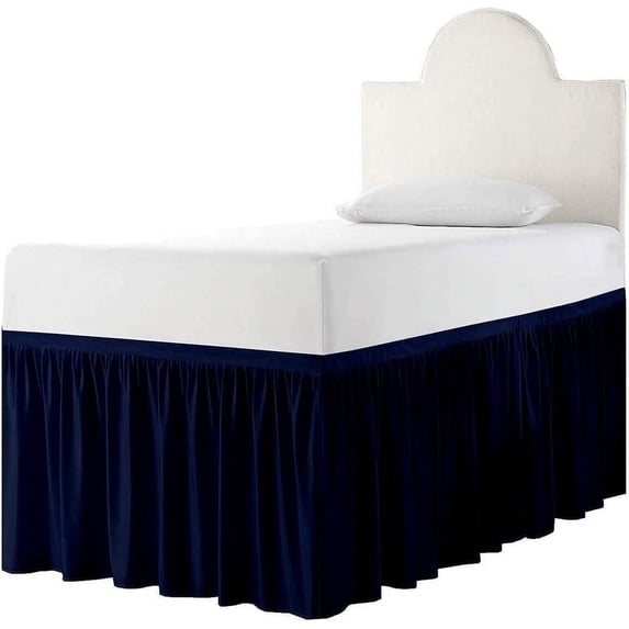PURE DREAMS BEDDING-100% Microfiber, Ruffle Dorm Bedskirt, 30" Drop, Three Sides College Dorm Bedskirt-Chocolate Solid, Twin-XL Size (39"x 80")