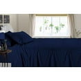 thumbnail image 1 of PURE DREAMS BEDDING-Hotel Luxury Sheet Set 4 Piece-100% Egyptian Cotton, 300 TC, Fits up to 15" Deep Pocket-Navy Blue Stripe, Olympic Queen Size, 1 of 6