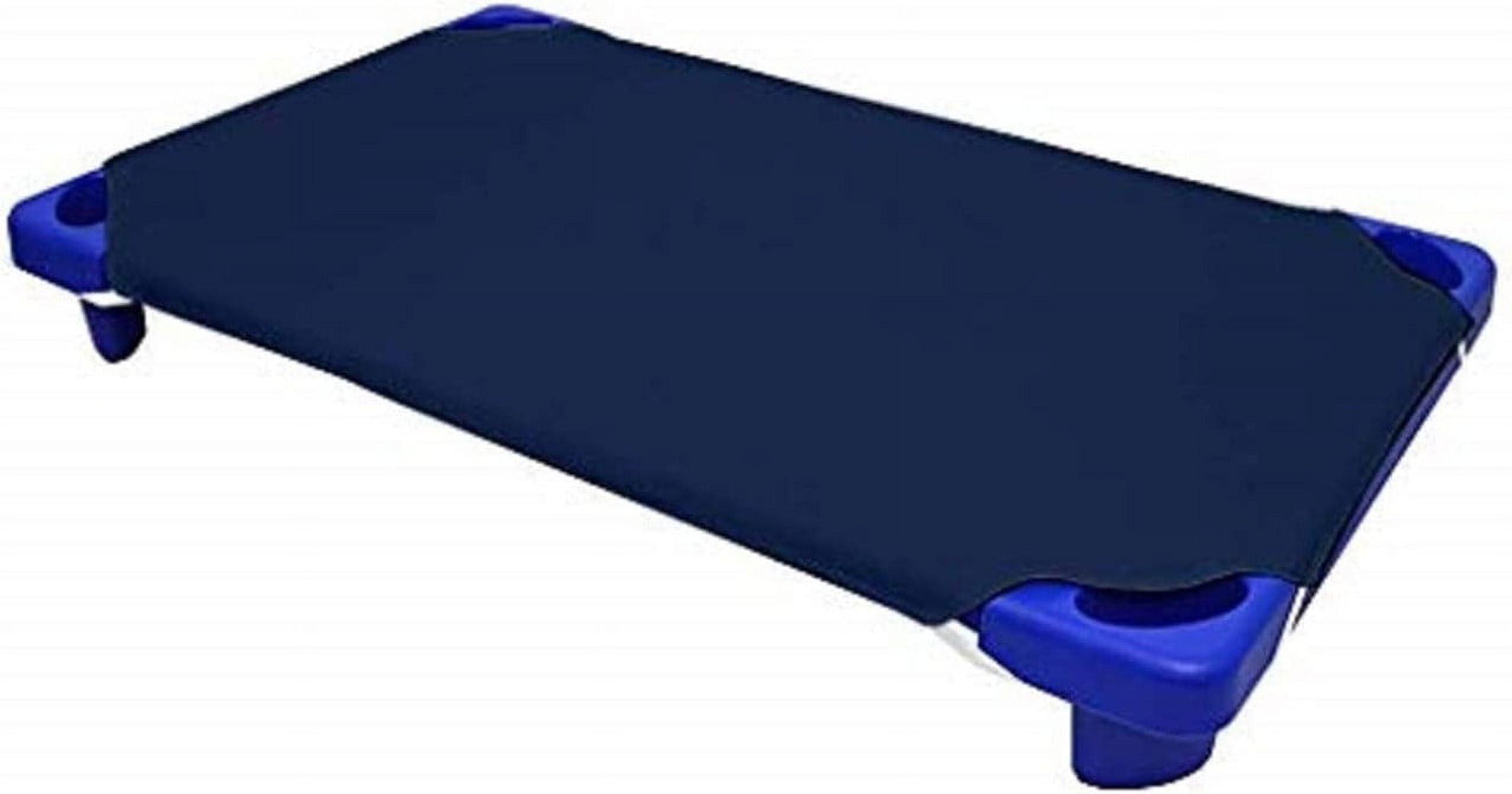 PURE DREAMS Daycare/Preschool Cot Fitted Sheet, 800 TC, 100% Cotton Child Nap Sheets, Corner Elastic Loops for Toddlers-Pack of 36-Navy Blue (22"W x 52"L)