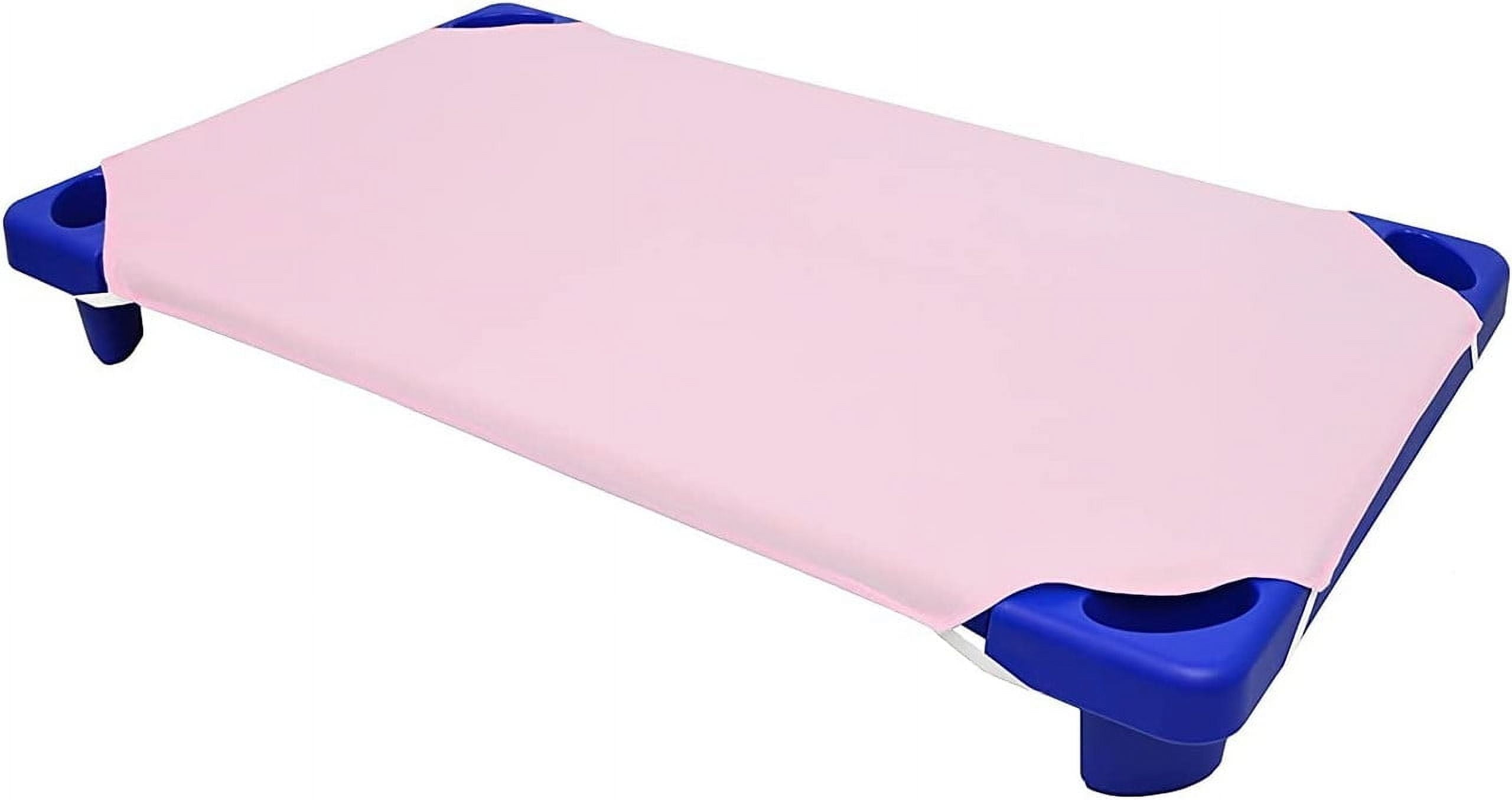 PURE DREAMS Daycare/Preschool Cot Fitted Sheet, 800 TC, 100% Cotton Child Nap Sheets, Corner Elastic Loops for Toddlers-Pack of 24-Pink (23"W x 47"L)