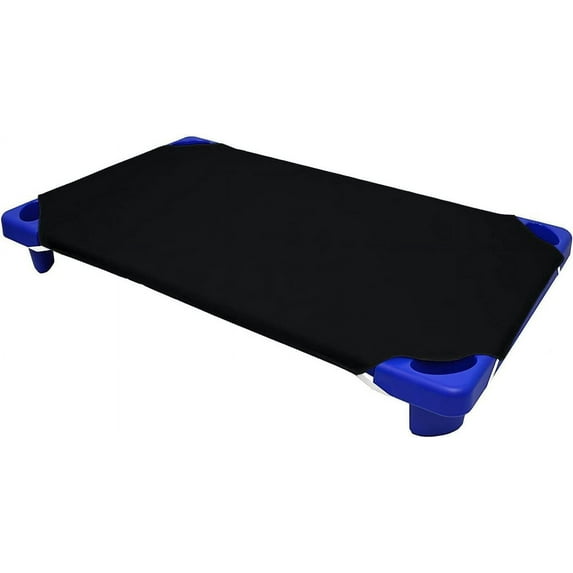 PURE DREAMS-Pack of 6-Daycare/Pre-School Toddler Cot Sheet-600 TC, 100% Cotton with Corner Elastic Loops Cot Fitted Sheet-Black Solid (22"W x 40"L)