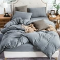 thumbnail image 1 of PURE ERA Duvet Cover Set-Jersey Knit Cotton 100% T-Shirt Cotton-Super Soft 2xPillow Shams-King Size,Blueish Gray, 1 of 8