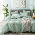 thumbnail image 1 of PURE ERA Duvet Cover Set King Size 100% Jersey Cotton Solid Soft bedding Sage Green( 1 Duvet Cover + 2 Pillow Shams), 1 of 7