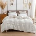 thumbnail image 1 of PURE ERA Duvet Cover Set,Queen Size,100 % Jersey Cotton Ultra Soft Hotel Home Wedding Bedding,Off White, 1 of 7
