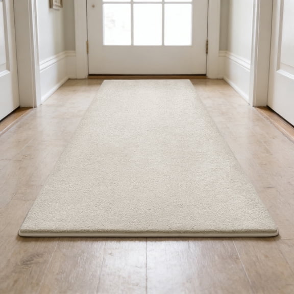 PURE ERA 2'x6' Runner Rug Hallway Plush Soft Rug Mat Self Adhesive Backing Reusable 24 in.x72 in.Beige Color