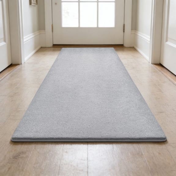 PURE ERA 2'x6' Runner Rug Hallway Plush Soft Rug Mat Self Adhesive Backing Reusable 24 in.x72 in.Gray