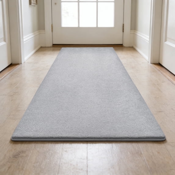 PURE ERA 2'x6' Runner Rug Hallway Plush Soft Rug Mat Self Adhesive Backing Reusable 24 in.x72 in.Gray
