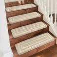 thumbnail image 1 of PURE ERA Bullnose Carpet Stair Treads Protectors for Wooden Steps 9.5" x 30"x1.2" Pet Friendly Tape Free Non-Slip (Set of 14 Pieces,Cream Gray Rectangle), 1 of 8