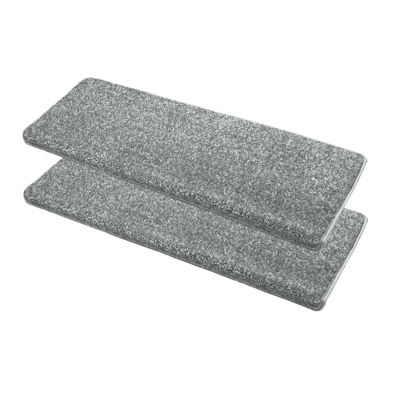 Pure Era Bullnose 9" x 30" Carpet Stair Treads Protector Cover Indoor Non Slip Self Adhensive (Set of 2,Gray)