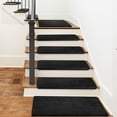 PURE ERA Bullnose Plush Carpet Stair Treads 14pcs With 1pcs Matching Landing Mat Self Adhesive