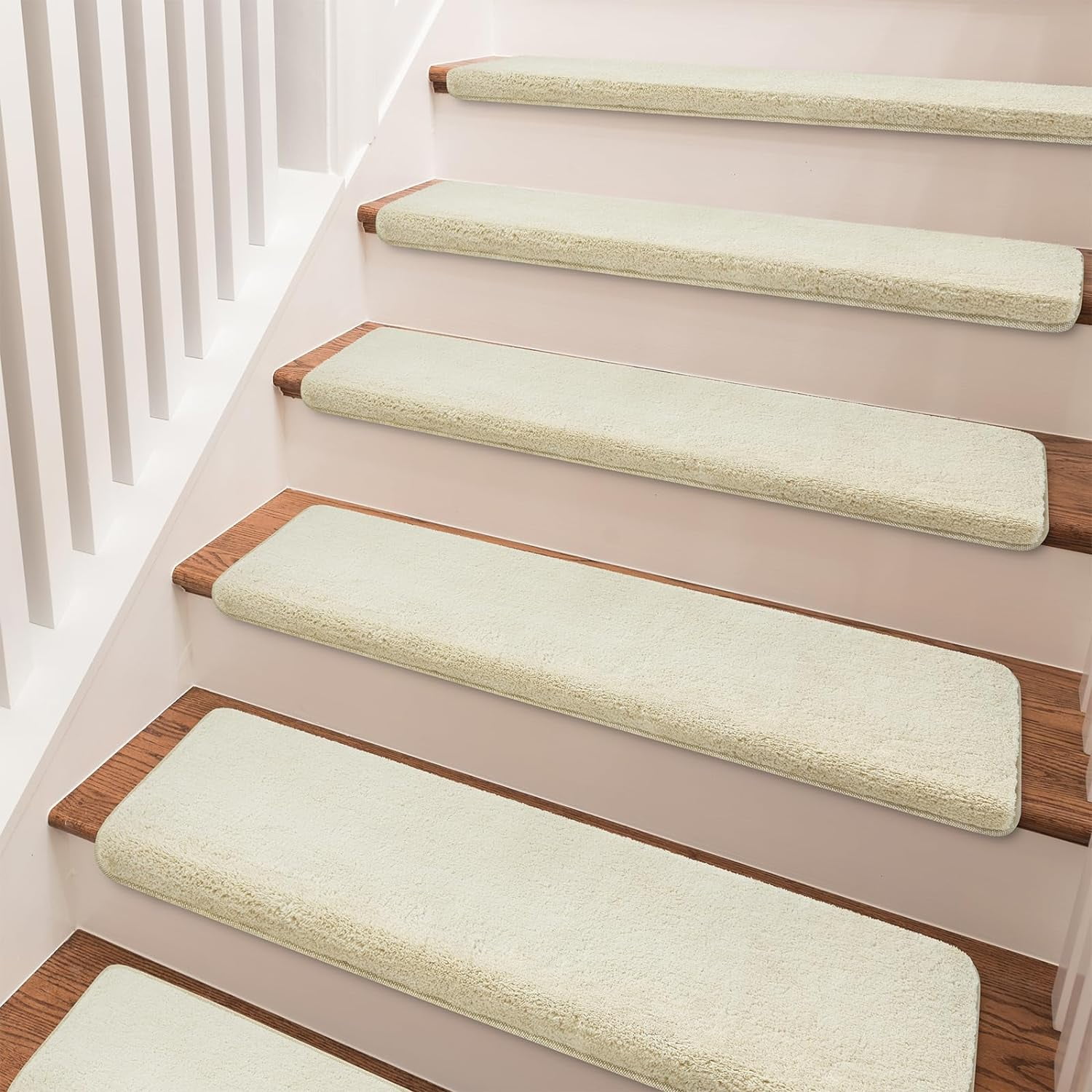 PURE ERA Bullnose Soft Plush Carpet Stair Tread NonSlip Self Adhesive Skid Resistant Tape Free