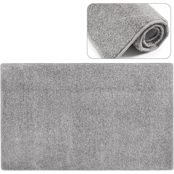 PURE ERA Carpet Stair Tread Landing Mat Doormat Floor Mat 2' X 3'Ft for Kitchen Dining Room Washable Light Grey