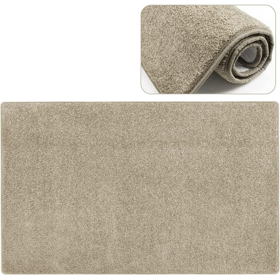 PURE ERA Carpet Stair Tread Landing Mat Indoor Doormat Floor Mat for Kitchen Dining Room Washable Cream Grey 2' X 3'