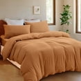 thumbnail image 1 of PURE ERA Duvet Cover Set-Jersey Cotton 100% T-Shirt Cotton-Ultra Soft Zippper Closure-King Size,Solid Burnt Orange, 1 of 7