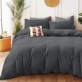 thumbnail image 1 of PURE ERA Duvet Cover Set Jersey Knit Cotton 100%,Ultra Soft 3Piece Bedding Set(Queen, Solid Deep Gray), 1 of 4