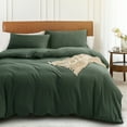 thumbnail image 1 of PURE ERA Duvet Cover Set Twin Size Jersey Cotton Ultra Soft As T-shirt 1pc Pillow sham Forest Green, 1 of 6