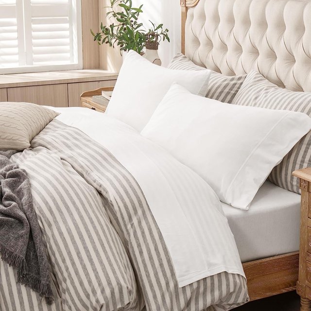 PURE ERA Jersey Knit 4pcs Sheets Set 20" Deep Pocket Ultra Soft 100