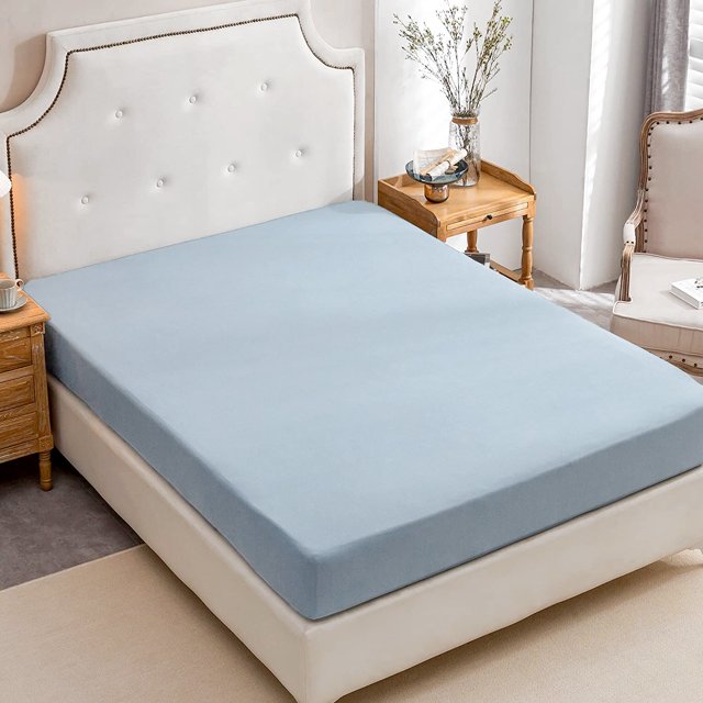 PURE ERA Jersey Knit Cotton Fitted Bottom Sheet ONLY (No Flat Sheet or Pillow Cases) Deep Pocket