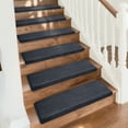 thumbnail image 1 of PURE ERA Non-Slip Ultra Plush Soft Bullnose Carpet Stair Treads Set of 14 Tape Free Washable Self Adhesive Dark Grey 9.5" x 30"x1.2", 1 of 10