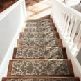 thumbnail image 1 of PURE ERA Soft Stair Treads Pad Cover 8"x30" PVC Cushioned Foam Pads Mat Tape Free Easy Clean(12 Pieces,Brown Floral Prints), 1 of 11