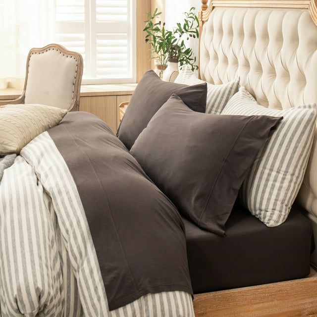 PURE ERA TShirt Cotton Jersey Knit 4pc Queen Deep Pocket Sheet Set