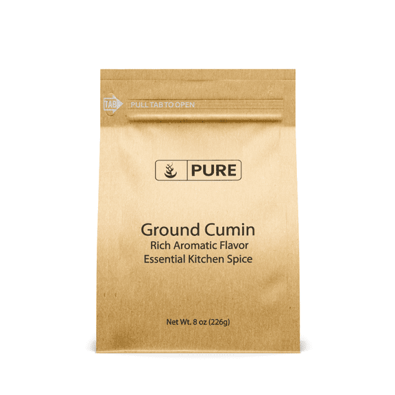 PURE Ground Cumin 8 oz Pure & Natural Premium Cumin from India, Eco-Friendly Releasable Bag