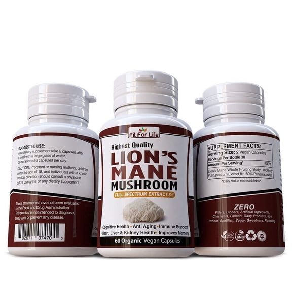 PURE LIONS MANE MUSHROOM 60 CAPSULES