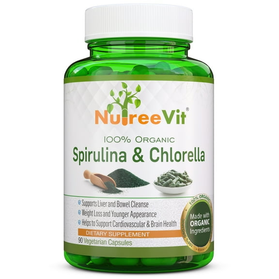 PURE ORGANIC SPIRULINA & CHLORELLA EXTRACT CAPSULES (500mg)