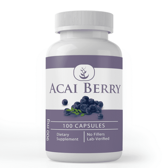 PURE ORIGINAL INGREDIENTS Acai Berry 100 Capsules No Magnesium Or Rice Fillers, Always Pure, Lab Verified