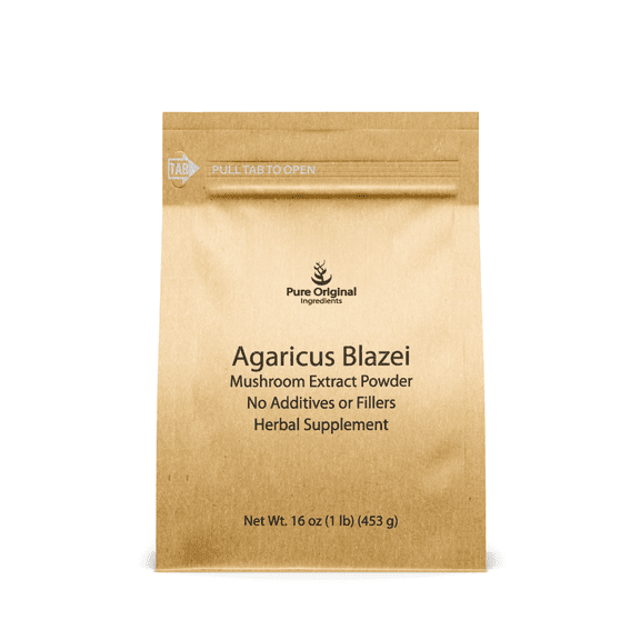 PURE ORIGINAL INGREDIENTS Agaricus Blazei Mushroom Powder, 1 lb, Herbal Supplement, No Additives or Fillers