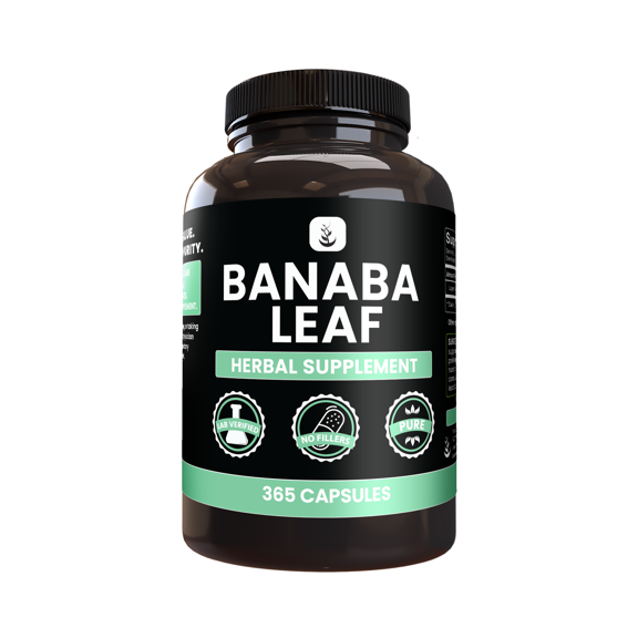 PURE ORIGINAL INGREDIENTS Banaba Leaf Extract 365 Capsules No Magnesium Or Rice Fillers, Always Pure, Lab Verified