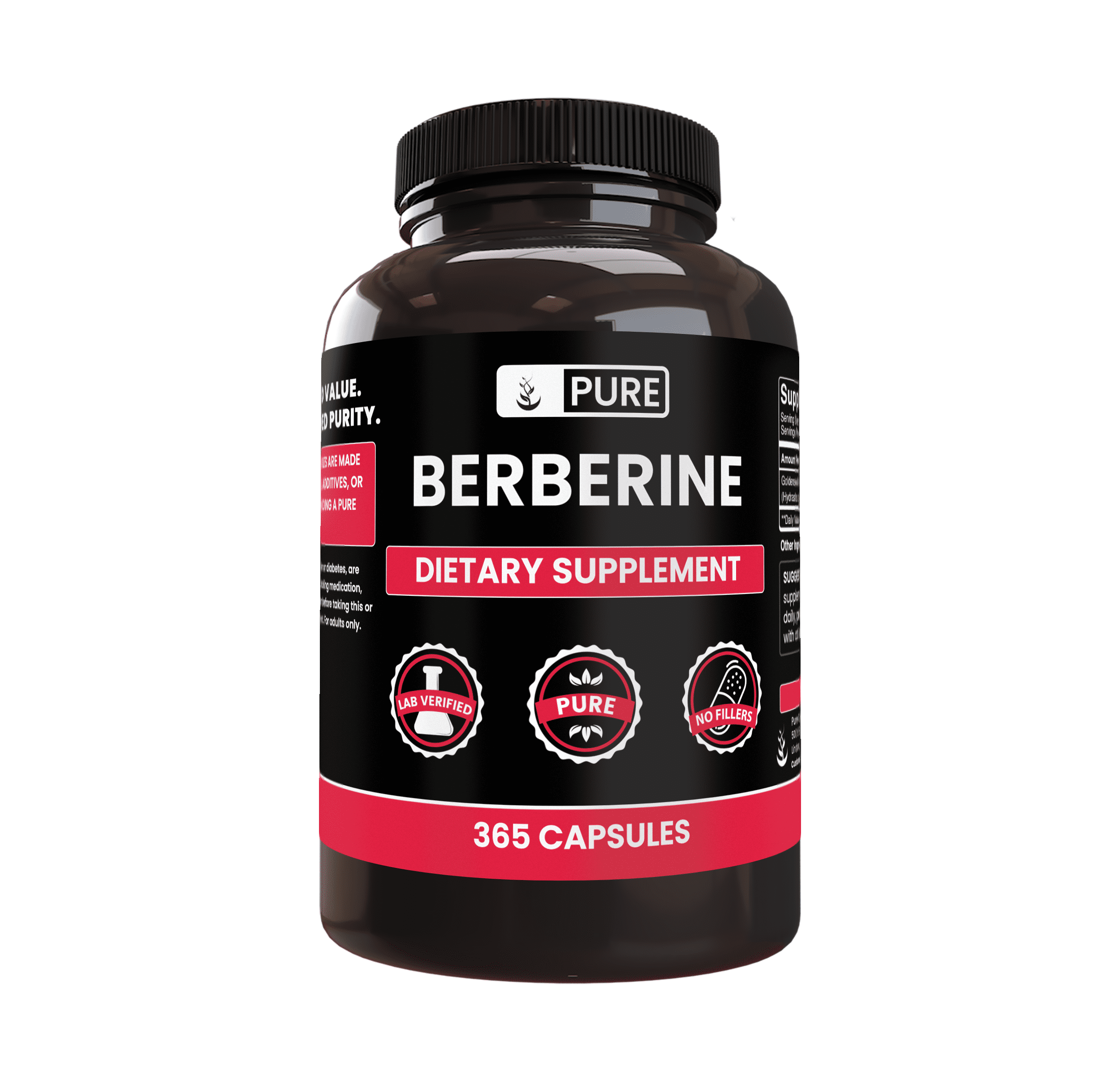 PURE ORIGINAL INGREDIENTS Berberine 365 Capsules No Magnesium Or Rice Fillers, Always Pure, Lab Verified