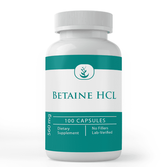 PURE ORIGINAL INGREDIENTS Betaine HCL, 100 Capsules Always Pure, No Additives Or Fillers, Lab Verified