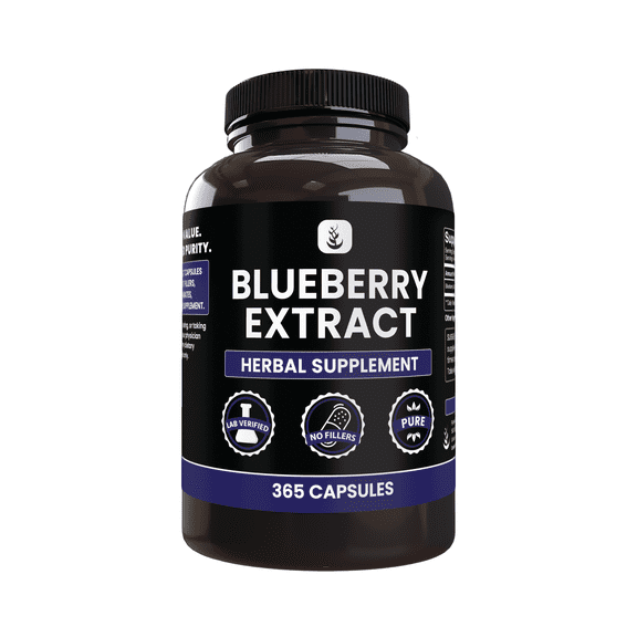PURE ORIGINAL INGREDIENTS Blueberry Extract 365 Capsule, No Magnesium Or Rice Fillers, Always Pure, Lab Verified