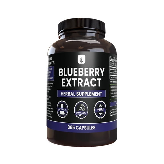 PURE ORIGINAL INGREDIENTS Blueberry Extract 365 Capsule, No Magnesium Or Rice Fillers, Always Pure, Lab Verified